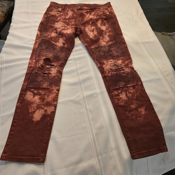 Crysp Denim Other - Crysp Denim Red Men's Skywalker Biker Jeans Distressed Rips 36x31